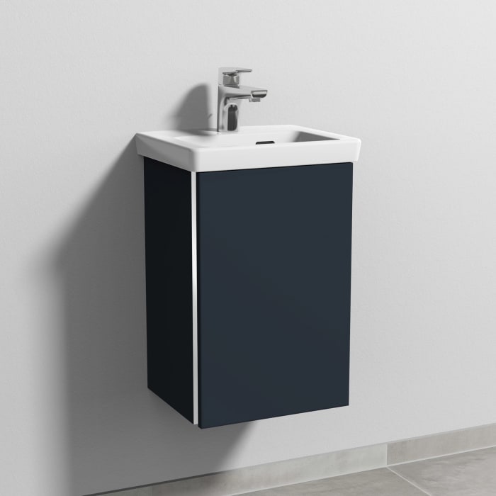 Sanipa 3way Keramikwaschtisch Subway 3.0 mit Waschtischunterschrank 37 x 30,5 cm, Türanschlag rechts