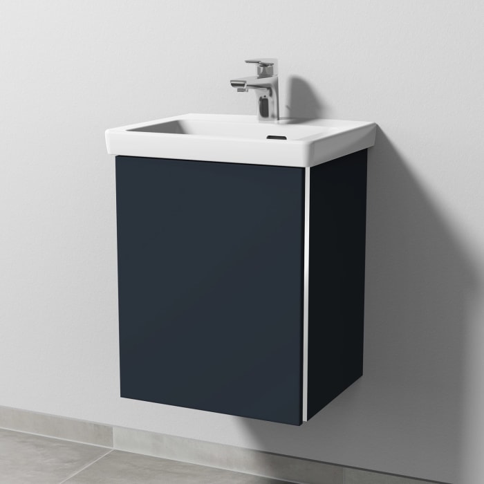 Sanipa 3way Keramikwaschtisch Subway 3.0 mit Waschtischunterschrank 45 x 37 cm, Türanschlag links