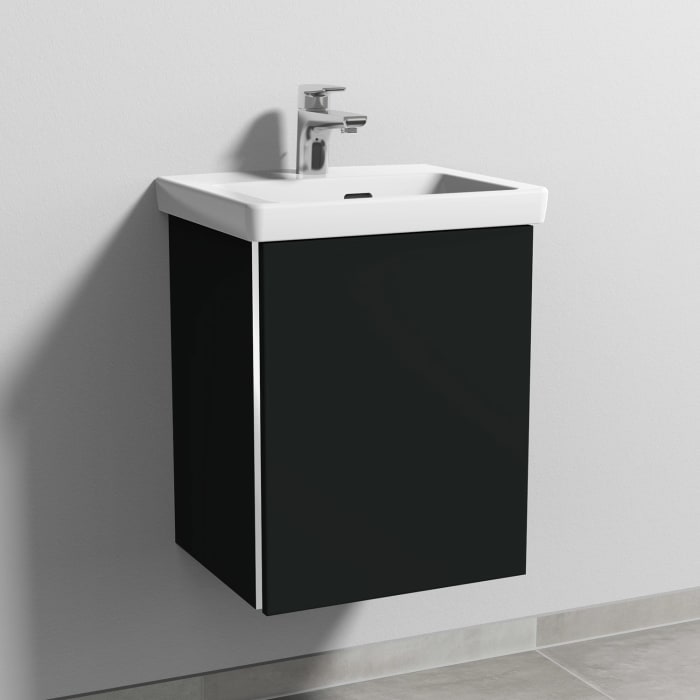 Sanipa 3way Keramikwaschtisch Subway 3.0 mit Waschtischunterschrank 45 x 37 cm, Türanschlag rechts