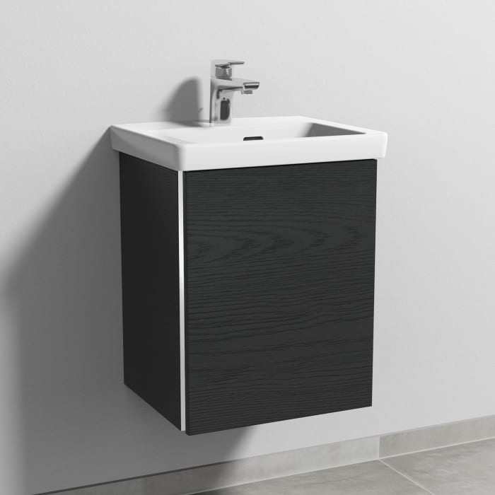 Sanipa 3way Keramikwaschtisch Subway 3.0 mit Waschtischunterschrank 45 x 37 cm, Türanschlag rechts