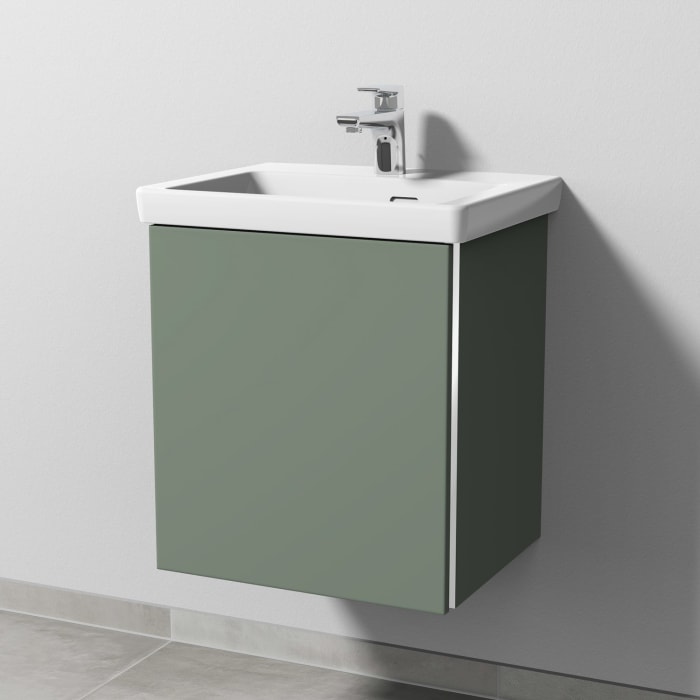 Sanipa 3way Keramikwaschtisch Subway 3.0 mit Waschtischunterschrank 50 x 40 cm, Türanschlag links