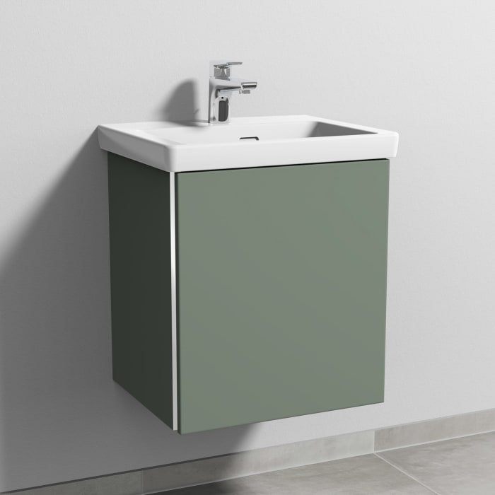 Sanipa 3way Keramikwaschtisch Subway 3.0 mit Waschtischunterschrank 50 x 40 cm, Türanschlag rechts