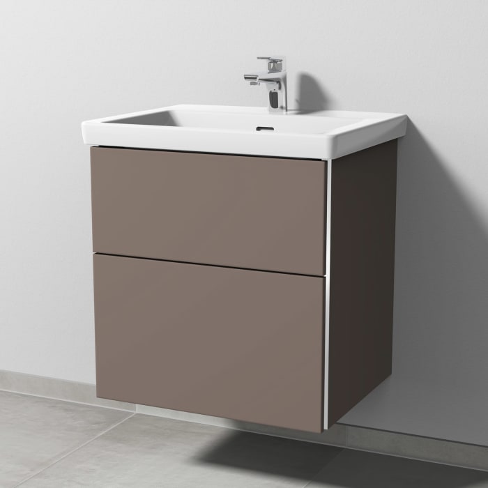 Sanipa 3way Keramikwaschtisch Subway 3.0 mit Waschtischunterschrank 60 x 47 cm, mit 2 Auszügen