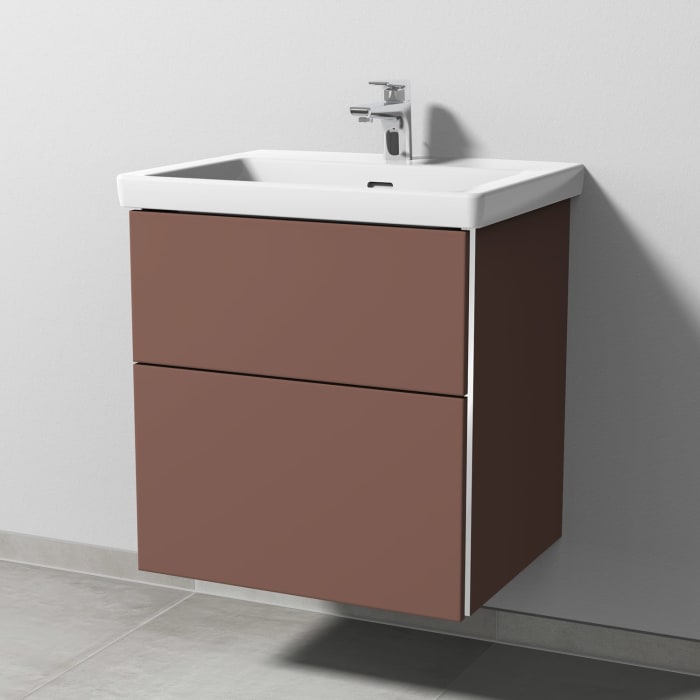 Sanipa 3way Keramikwaschtisch Subway 3.0 mit Waschtischunterschrank 60 x 47 cm, mit 2 Auszügen