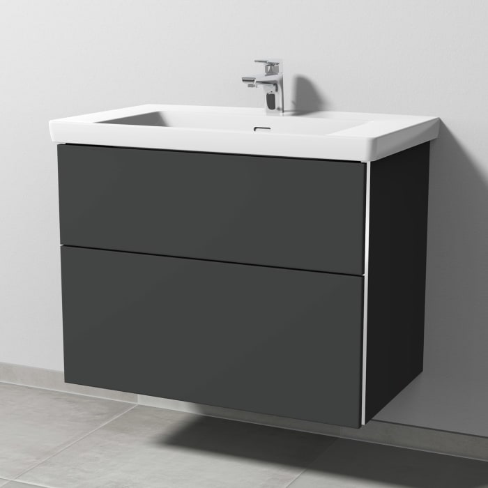 Sanipa 3way Keramikwaschtisch Subway 3.0 mit Waschtischunterschrank 80 x 47 cm, mit 2 Auszügen