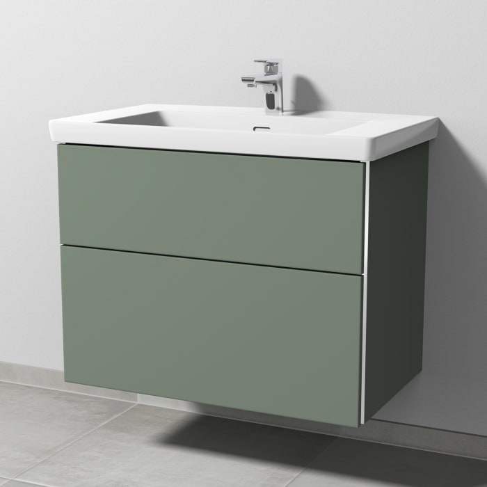 Sanipa 3way Keramikwaschtisch Subway 3.0 mit Waschtischunterschrank 80 x 47 cm, mit 2 Auszügen