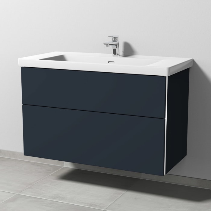 Sanipa 3way Keramikwaschtisch Subway 3.0 mit Waschtischunterschrank 100 x 47 cm, mit 2 Auszügen