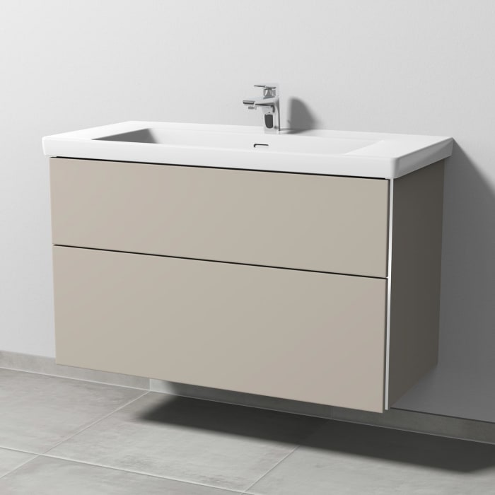 Sanipa 3way Keramikwaschtisch Subway 3.0 mit Waschtischunterschrank 100 x 47 cm, mit 2 Auszügen