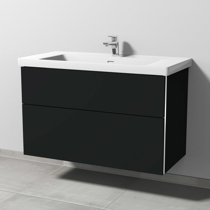 Sanipa 3way Keramikwaschtisch Subway 3.0 mit Waschtischunterschrank 100 x 47 cm, mit 2 Auszügen