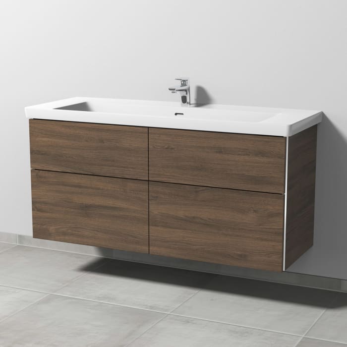 Sanipa 3way Keramikwaschtisch Subway 3.0 mit Waschtischunterschrank 130 x 47 cm, mit 4 Auszügen