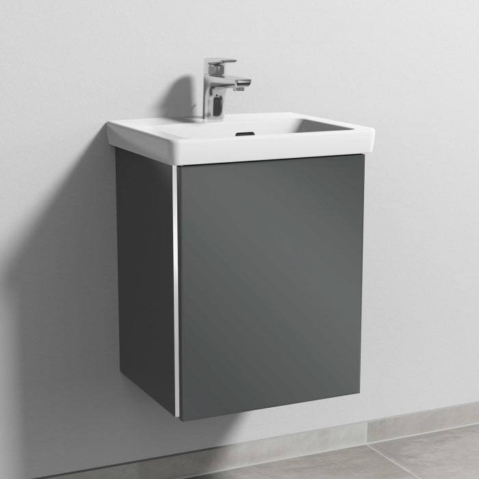 Sanipa 3way Keramikwaschtisch Subway 3.0 mit Waschtischunterschrank 45 x 37 cm, Türanschlag rechts