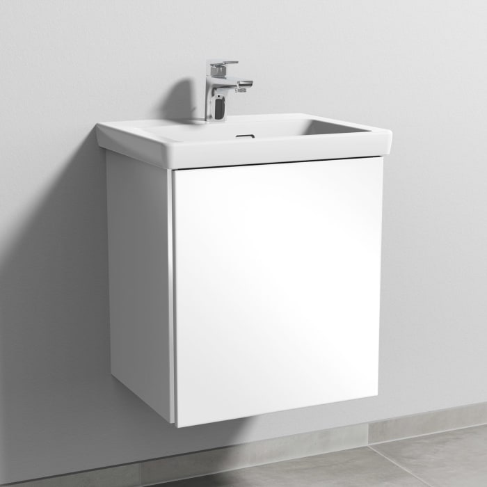 Sanipa 3way Keramikwaschtisch Subway 3.0 mit Waschtischunterschrank 50 x 40 cm, Türanschlag rechts