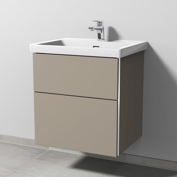 Sanipa 3way Keramikwaschtisch Subway 3.0 mit Waschtischunterschrank 60 x 47 cm, mit 2 Auszügen