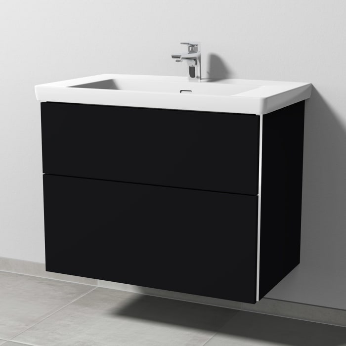 Sanipa 3way Keramikwaschtisch Subway 3.0 mit Waschtischunterschrank 80 x 47 cm, mit 2 Auszügen