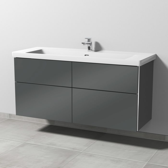 Sanipa 3way Keramikwaschtisch Subway 3.0 mit Waschtischunterschrank 130 x 47 cm, mit 4 Auszügen