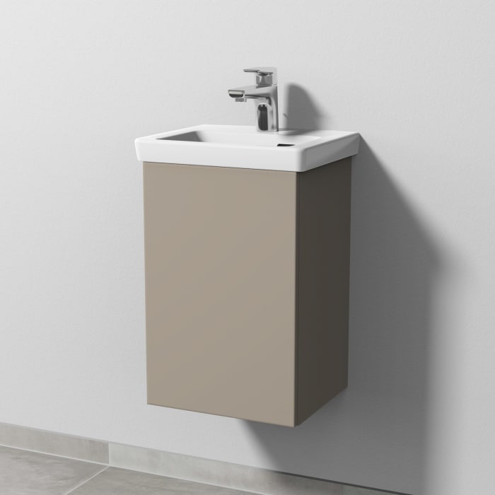 Sanipa 3way Keramikwaschtisch Subway 3.0 mit Waschtischunterschrank 37 x 30,5 cm, Türanschlag links