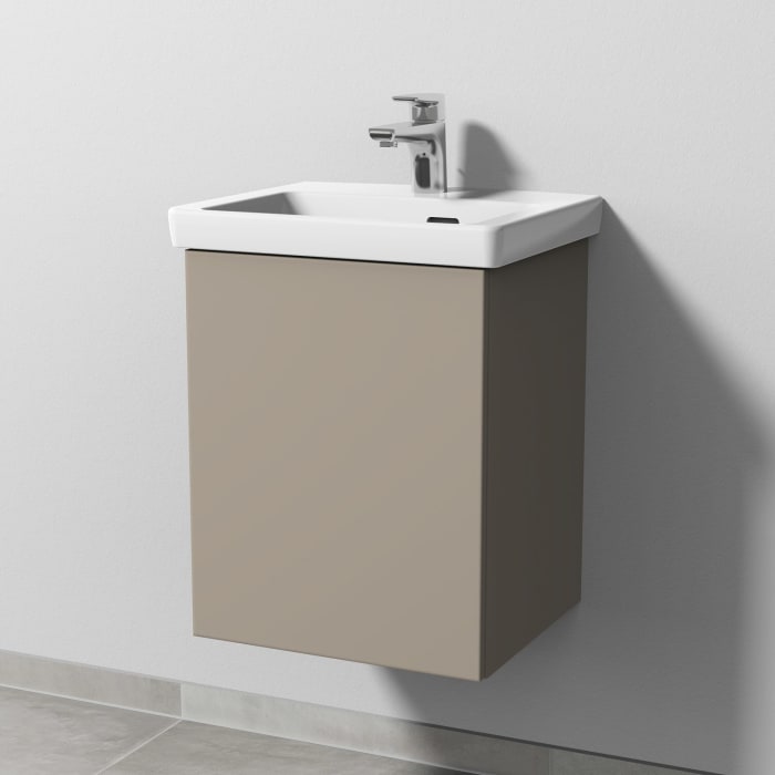 Sanipa 3way Keramikwaschtisch Subway 3.0 mit Waschtischunterschrank 45 x 37 cm, Türanschlag links