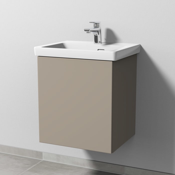 Sanipa 3way Keramikwaschtisch Subway 3.0 mit Waschtischunterschrank 50 x 40 cm, Türanschlag links