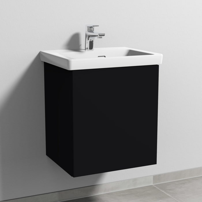 Sanipa 3way Keramikwaschtisch Subway 3.0 mit Waschtischunterschrank 50 x 40 cm, Türanschlag rechts