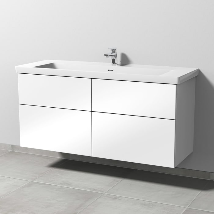 Sanipa 3way Keramikwaschtisch Subway 3.0 mit Waschtischunterschrank 130 x 47 cm, mit 4 Auszügen