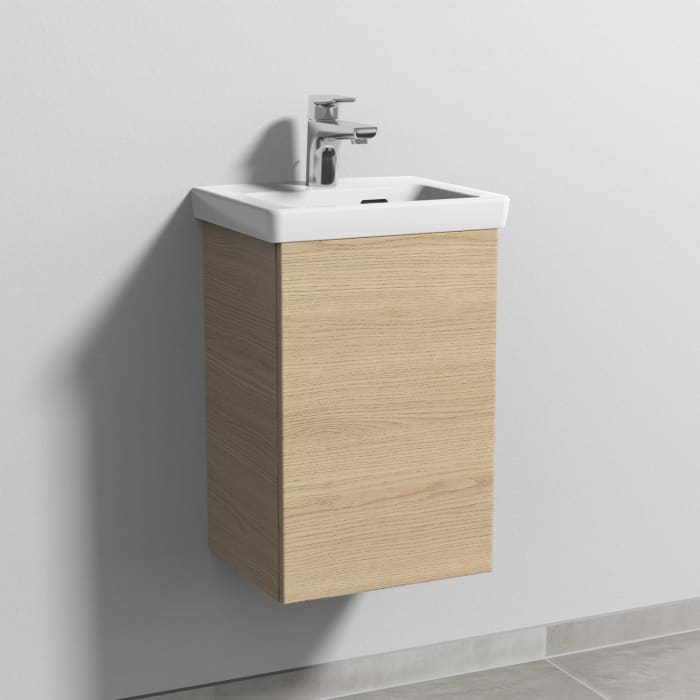 Sanipa 3way Keramikwaschtisch Subway 3.0 mit Waschtischunterschrank 37 x 30,5 cm, Türanschlag rechts