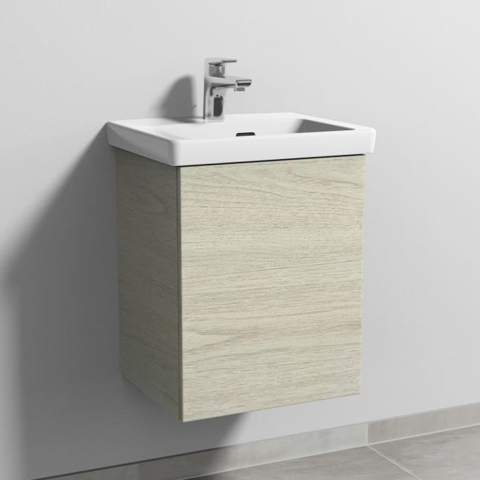 Sanipa 3way Keramikwaschtisch Subway 3.0 mit Waschtischunterschrank 45 x 37 cm, Türanschlag rechts