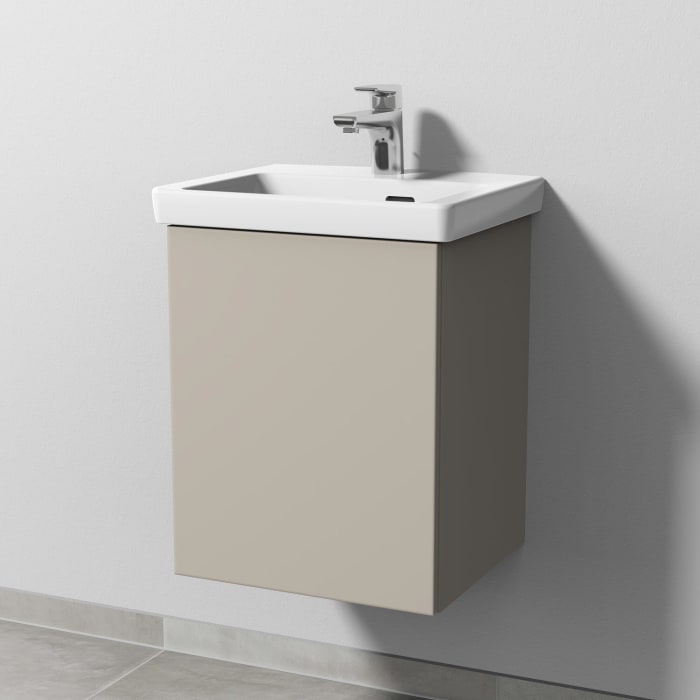 Sanipa 3way Keramikwaschtisch Subway 3.0 mit Waschtischunterschrank 45 x 37 cm, Türanschlag links