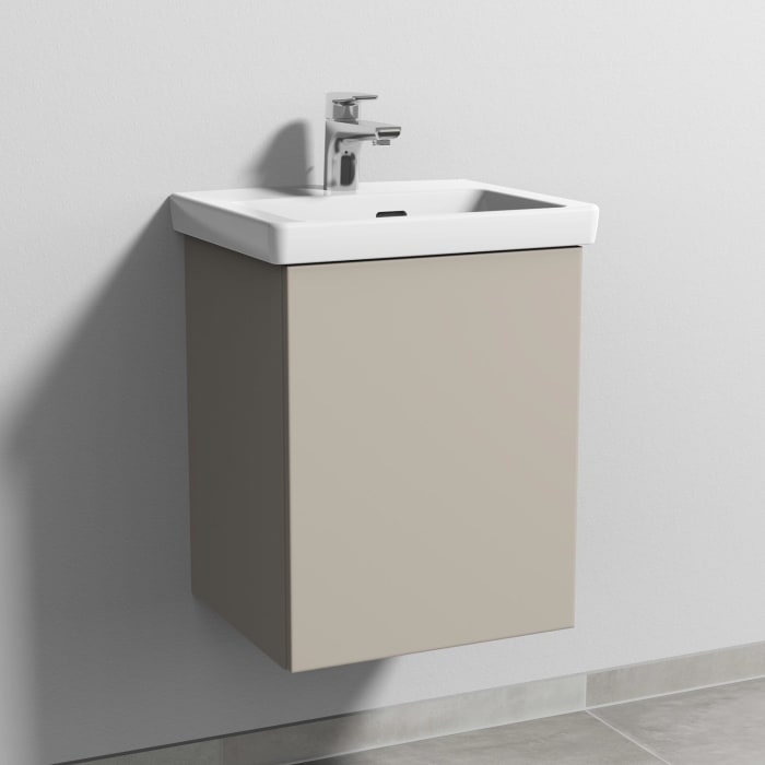 Sanipa 3way Keramikwaschtisch Subway 3.0 mit Waschtischunterschrank 45 x 37 cm, Türanschlag rechts