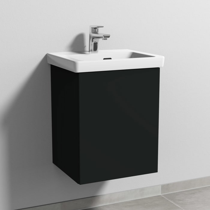 Sanipa 3way Keramikwaschtisch Subway 3.0 mit Waschtischunterschrank 45 x 37 cm, Türanschlag rechts