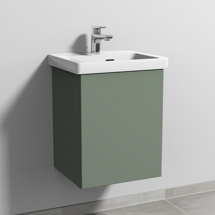 Sanipa 3way Keramikwaschtisch Subway 3.0 mit Waschtischunterschrank 45 x 37 cm, Türanschlag rechts