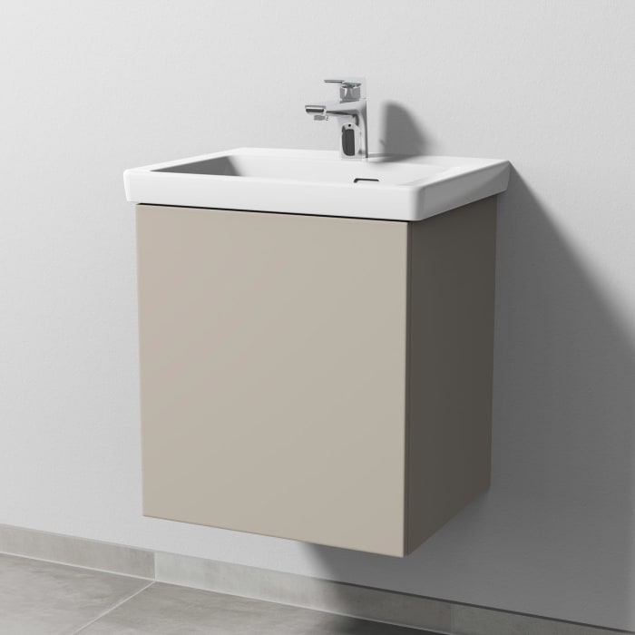 Sanipa 3way Keramikwaschtisch Subway 3.0 mit Waschtischunterschrank 50 x 40 cm, Türanschlag links