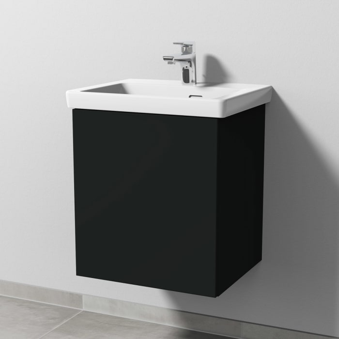 Sanipa 3way Keramikwaschtisch Subway 3.0 mit Waschtischunterschrank 50 x 40 cm, Türanschlag links