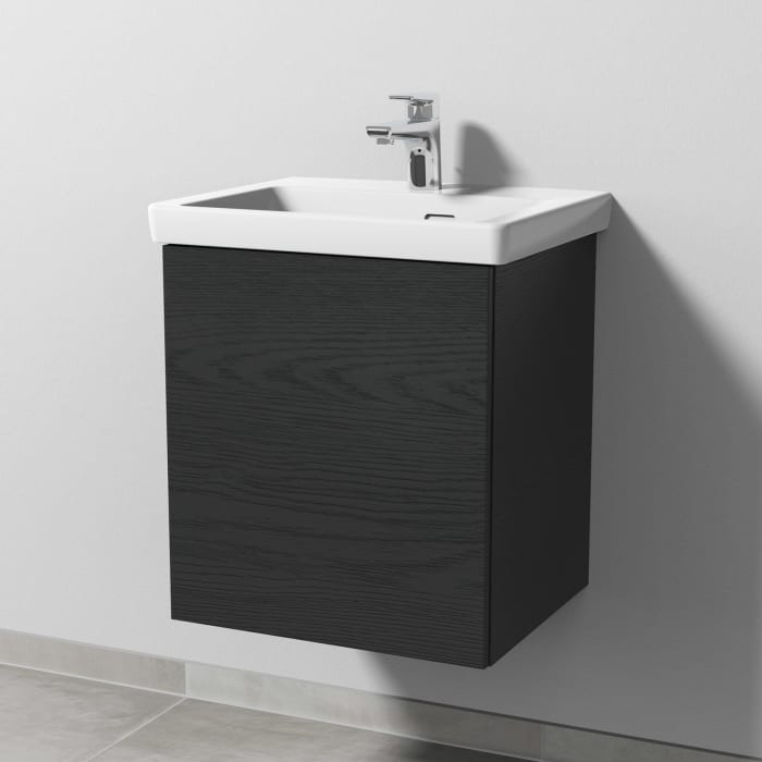 Sanipa 3way Keramikwaschtisch Subway 3.0 mit Waschtischunterschrank 50 x 40 cm, Türanschlag links