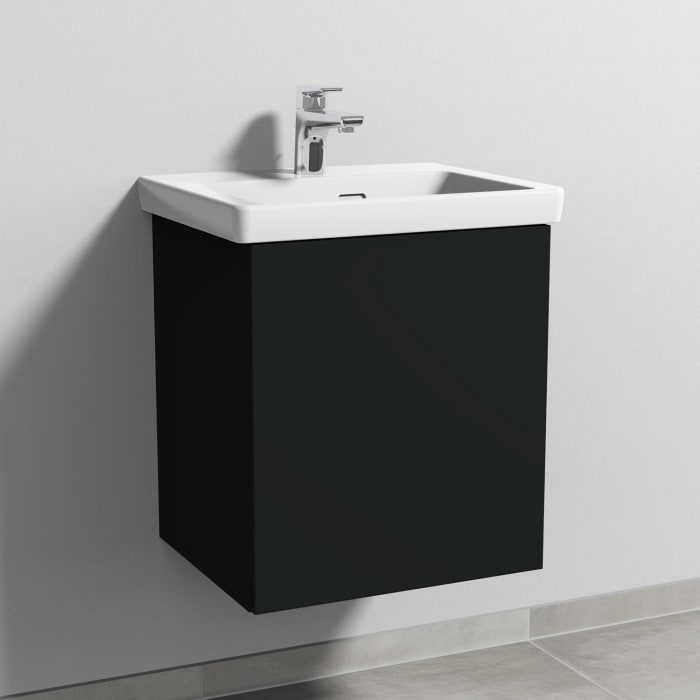 Sanipa 3way Keramikwaschtisch Subway 3.0 mit Waschtischunterschrank 50 x 40 cm, Türanschlag rechts