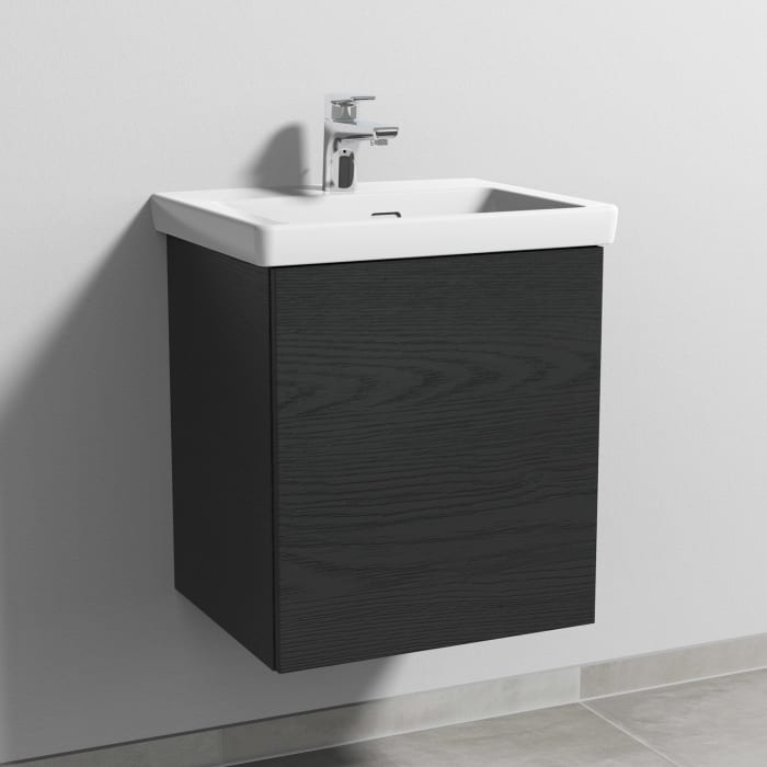 Sanipa 3way Keramikwaschtisch Subway 3.0 mit Waschtischunterschrank 50 x 40 cm, Türanschlag rechts