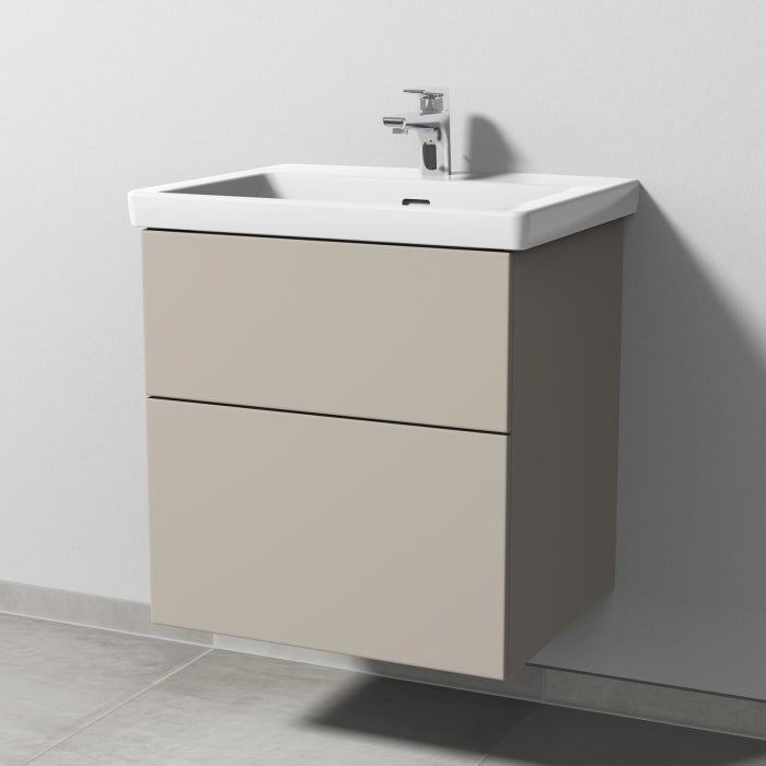 Sanipa 3way Keramikwaschtisch Subway 3.0 mit Waschtischunterschrank 60 x 47 cm, mit 2 Auszügen