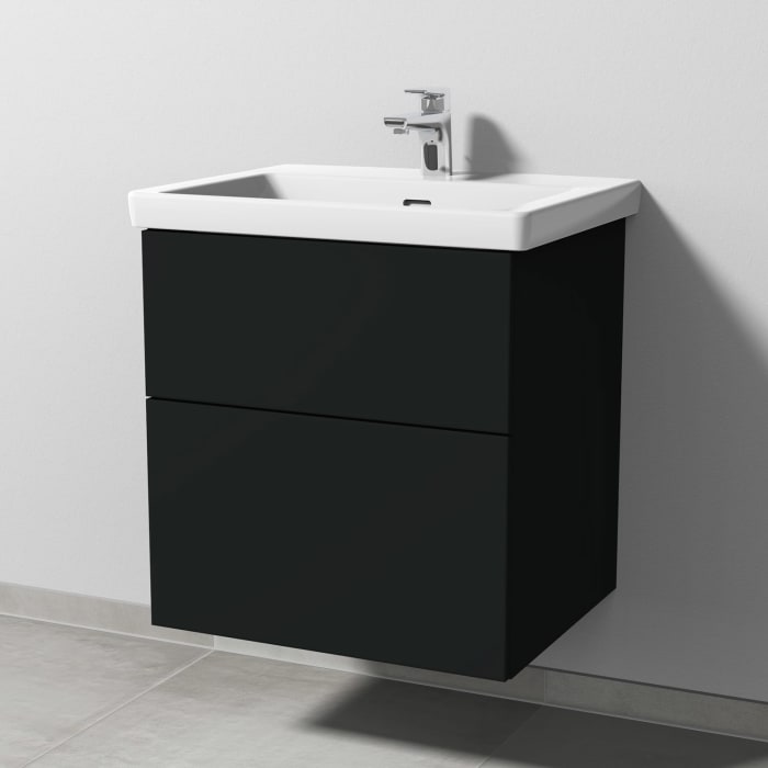 Sanipa 3way Keramikwaschtisch Subway 3.0 mit Waschtischunterschrank 60 x 47 cm, mit 2 Auszügen