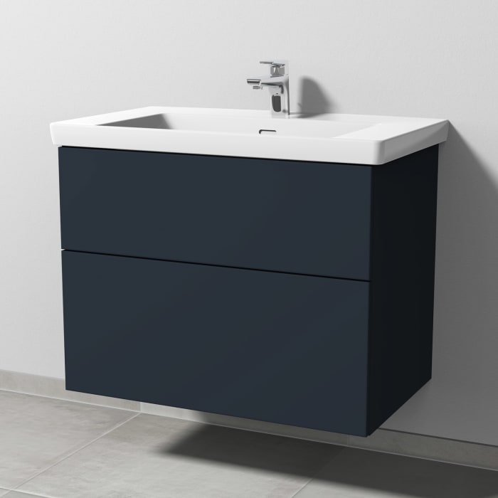 Sanipa 3way Keramikwaschtisch Subway 3.0 mit Waschtischunterschrank 80 x 47 cm, mit 2 Auszügen