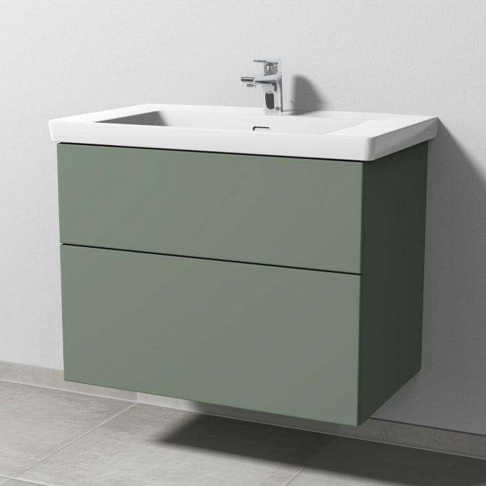 Sanipa 3way Keramikwaschtisch Subway 3.0 mit Waschtischunterschrank 80 x 47 cm, mit 2 Auszügen