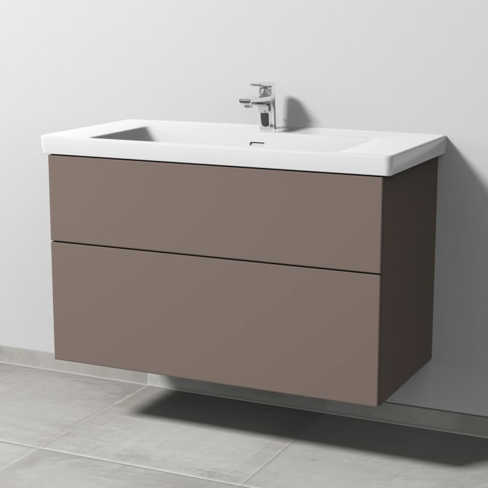 Sanipa 3way Keramikwaschtisch Subway 3.0 mit Waschtischunterschrank 100 x 47 cm, mit 2 Auszügen