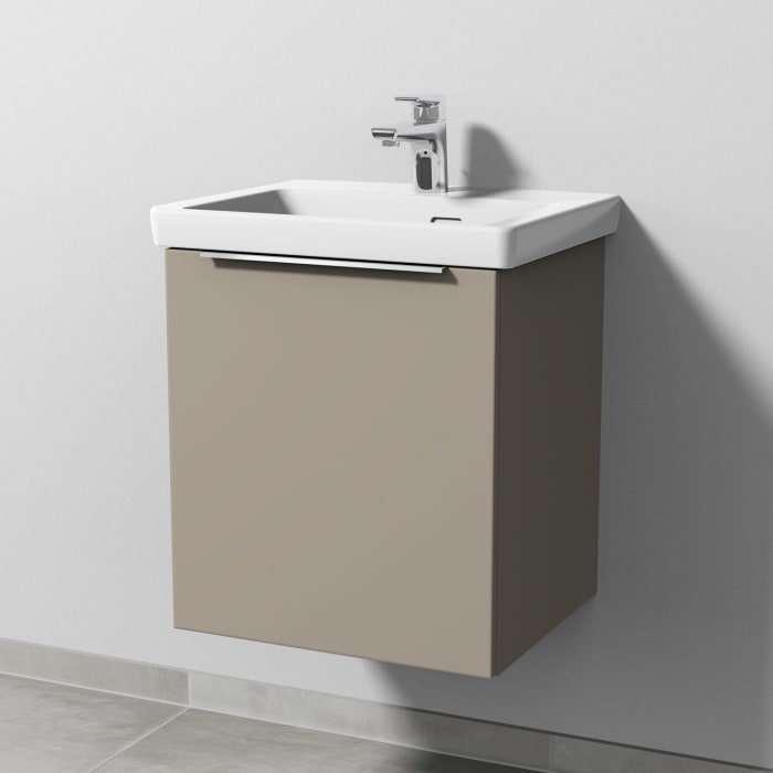 Sanipa 3way Keramikwaschtisch Subway 3.0 mit Waschtischunterschrank 50 x 40 cm, Türanschlag links