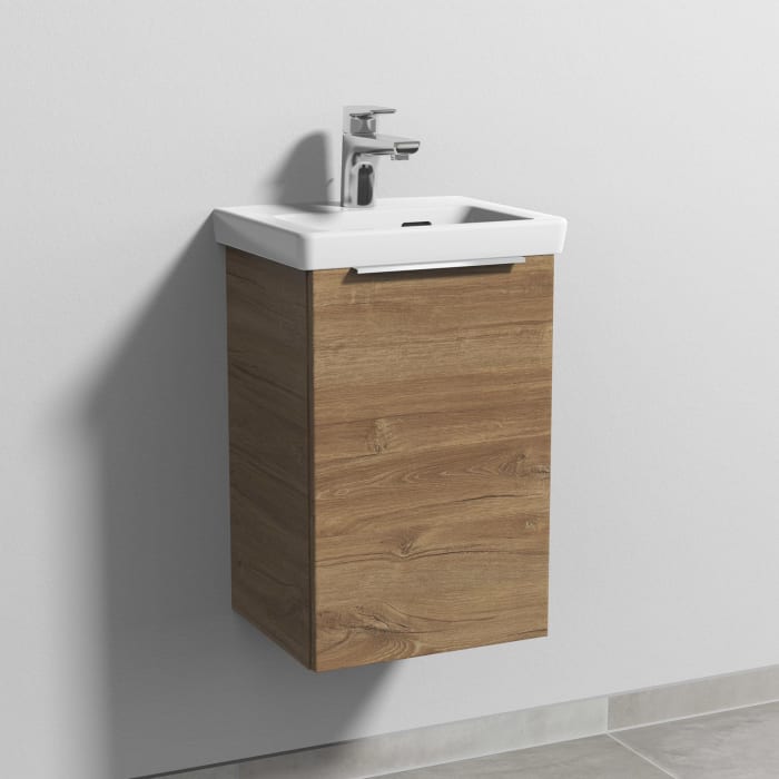 Sanipa 3way Keramikwaschtisch Subway 3.0 mit Waschtischunterschrank 37 x 30,5 cm, Türanschlag rechts