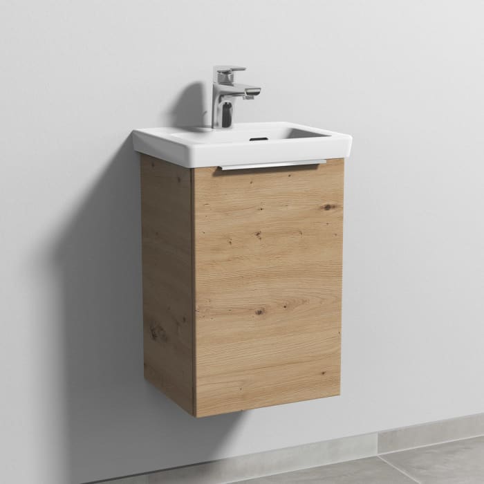 Sanipa 3way Keramikwaschtisch Subway 3.0 mit Waschtischunterschrank 37 x 30,5 cm, Türanschlag rechts