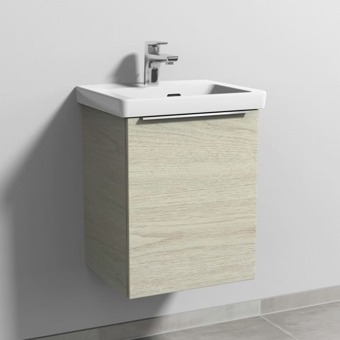 Sanipa 3way Keramikwaschtisch Subway 3.0 mit Waschtischunterschrank 45 x 37 cm, Türanschlag rechts