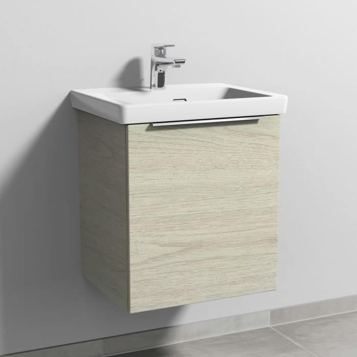 Sanipa 3way Keramikwaschtisch Subway 3.0 mit Waschtischunterschrank 50 x 40 cm, Türanschlag rechts