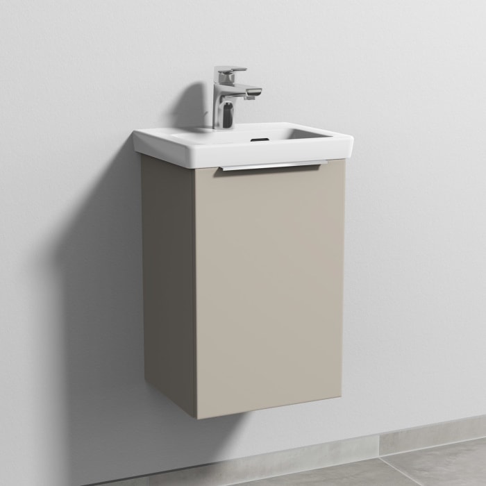 Sanipa 3way Keramikwaschtisch Subway 3.0 mit Waschtischunterschrank 37 x 30,5 cm, Türanschlag rechts