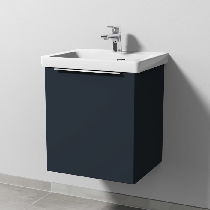 Sanipa 3way Keramikwaschtisch Subway 3.0 mit Waschtischunterschrank 50 x 40 cm, Türanschlag links