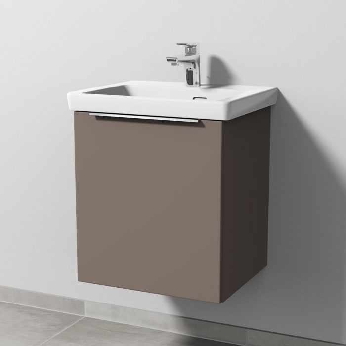 Sanipa 3way Keramikwaschtisch Subway 3.0 mit Waschtischunterschrank 50 x 40 cm, Türanschlag links