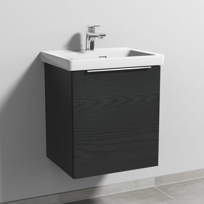 Sanipa 3way Keramikwaschtisch Subway 3.0 mit Waschtischunterschrank 50 x 40 cm, Türanschlag rechts