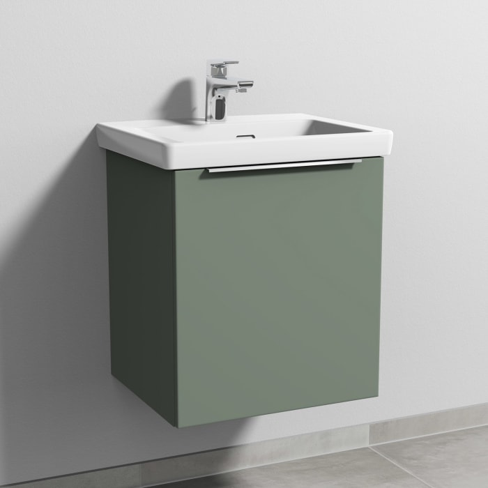 Sanipa 3way Keramikwaschtisch Subway 3.0 mit Waschtischunterschrank 50 x 40 cm, Türanschlag rechts